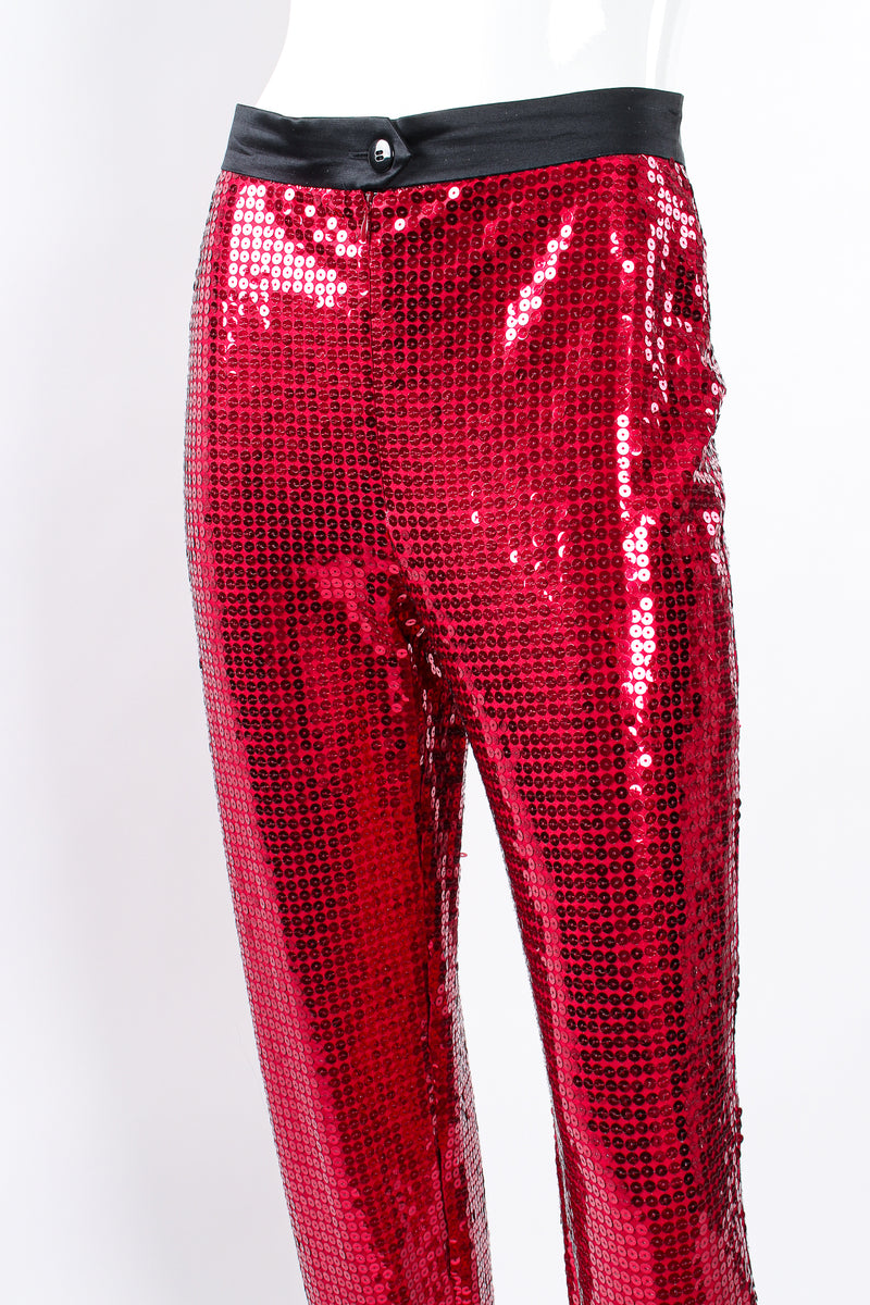 Vintage Escada Sequin Stirrup Pant on Mannequin waist at Recess Los Angeles