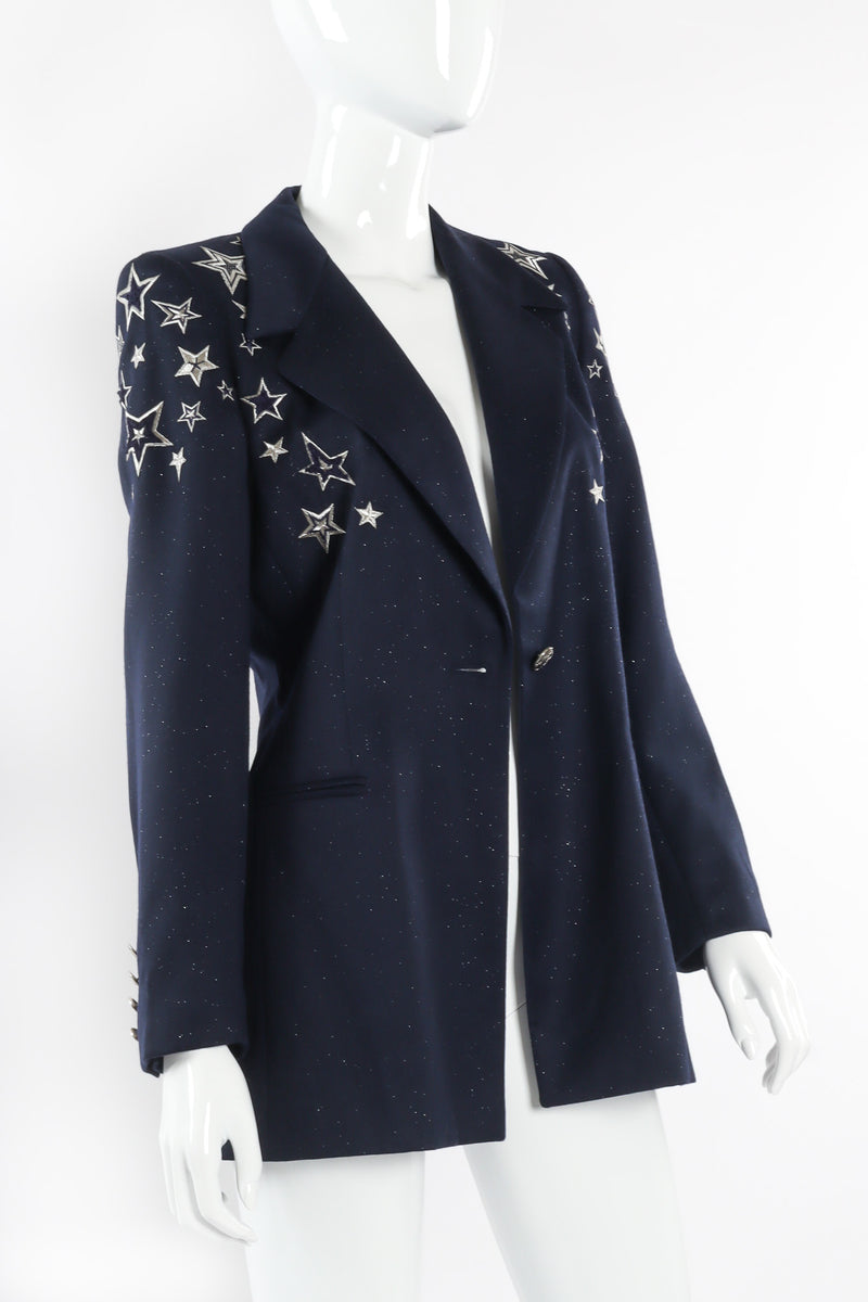 Vintage Escada Embroidered Star Wool Blazer Side View @Recessla