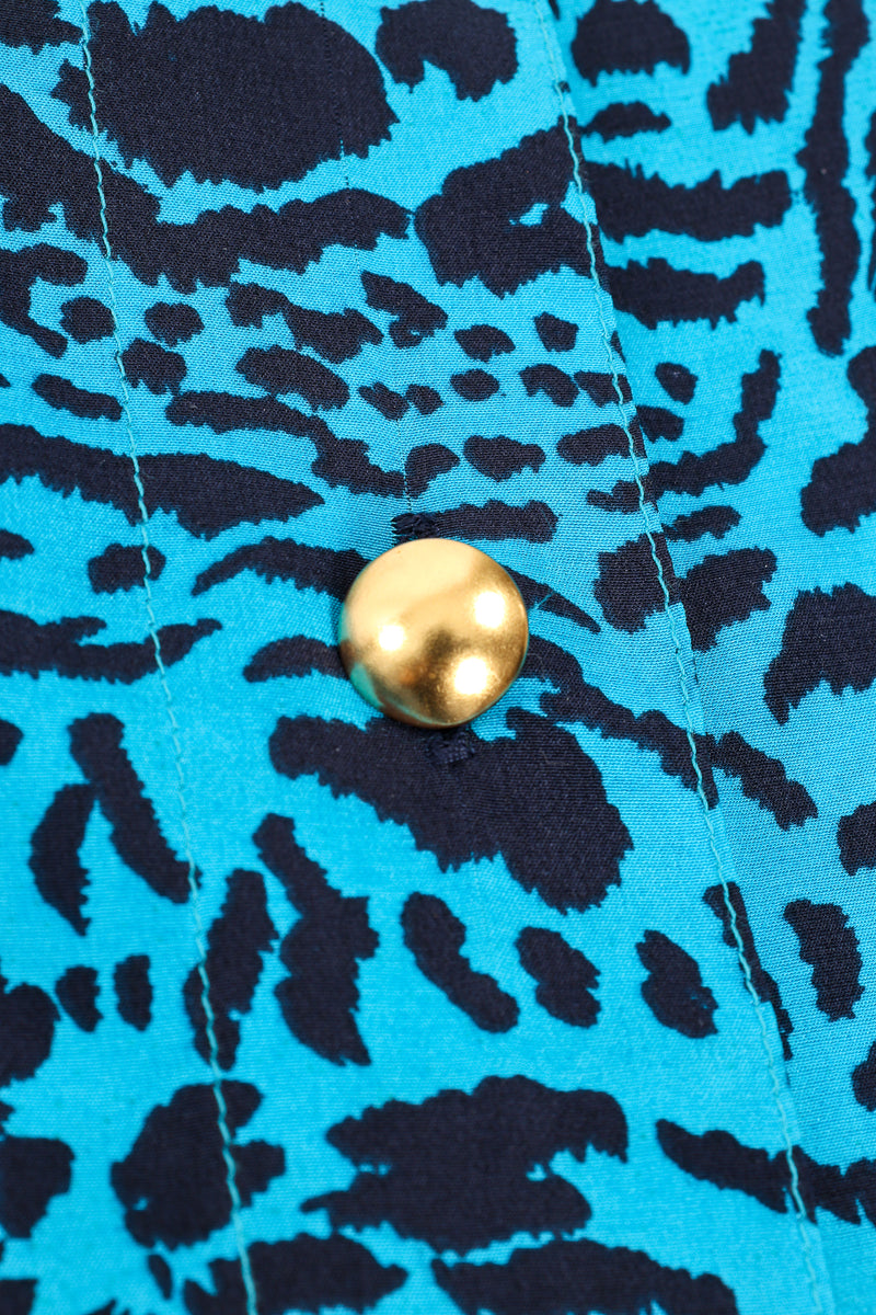 Vintage Escada Animal Print Tiger Shirt button detail at Recess Los Angeles