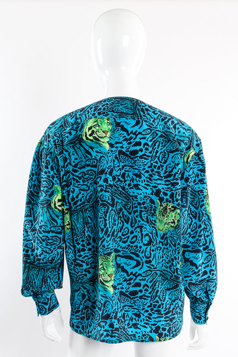 Vintage Escada Animal Print Tiger Shirt on Mannequin back at Recess Los Angeles