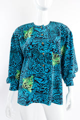 Vintage Escada Animal Print Tiger Shirt on Mannequin crop at Recess Los Angeles