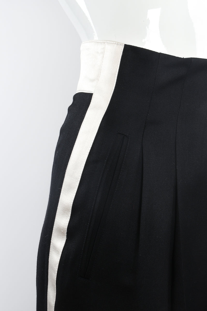 Vintage Escada Satin Trim Tuxedo Pant pleats pocket at Recess Los Angeles