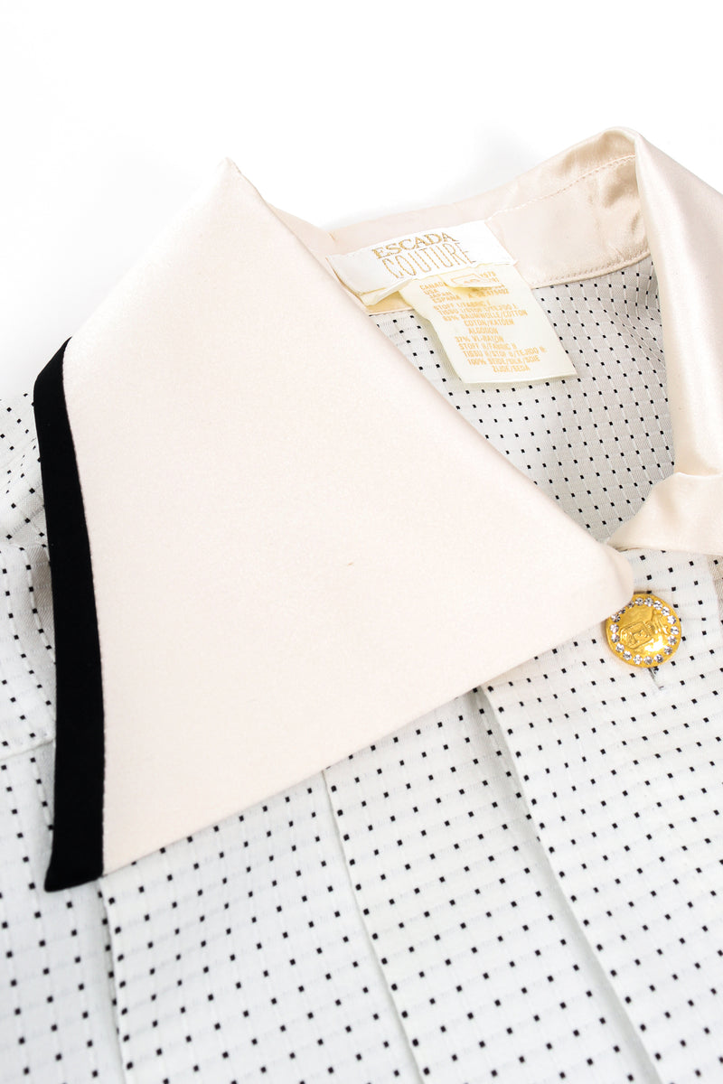 Vintage Escada Dobby Dot Tassel Tie Shirt collar at Recess Los Angeles