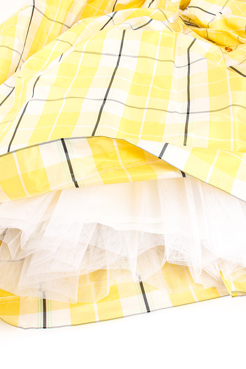 Vintage Escada Plaid Taffeta Ball Skirt under lining tulle at Recess Los Angeles