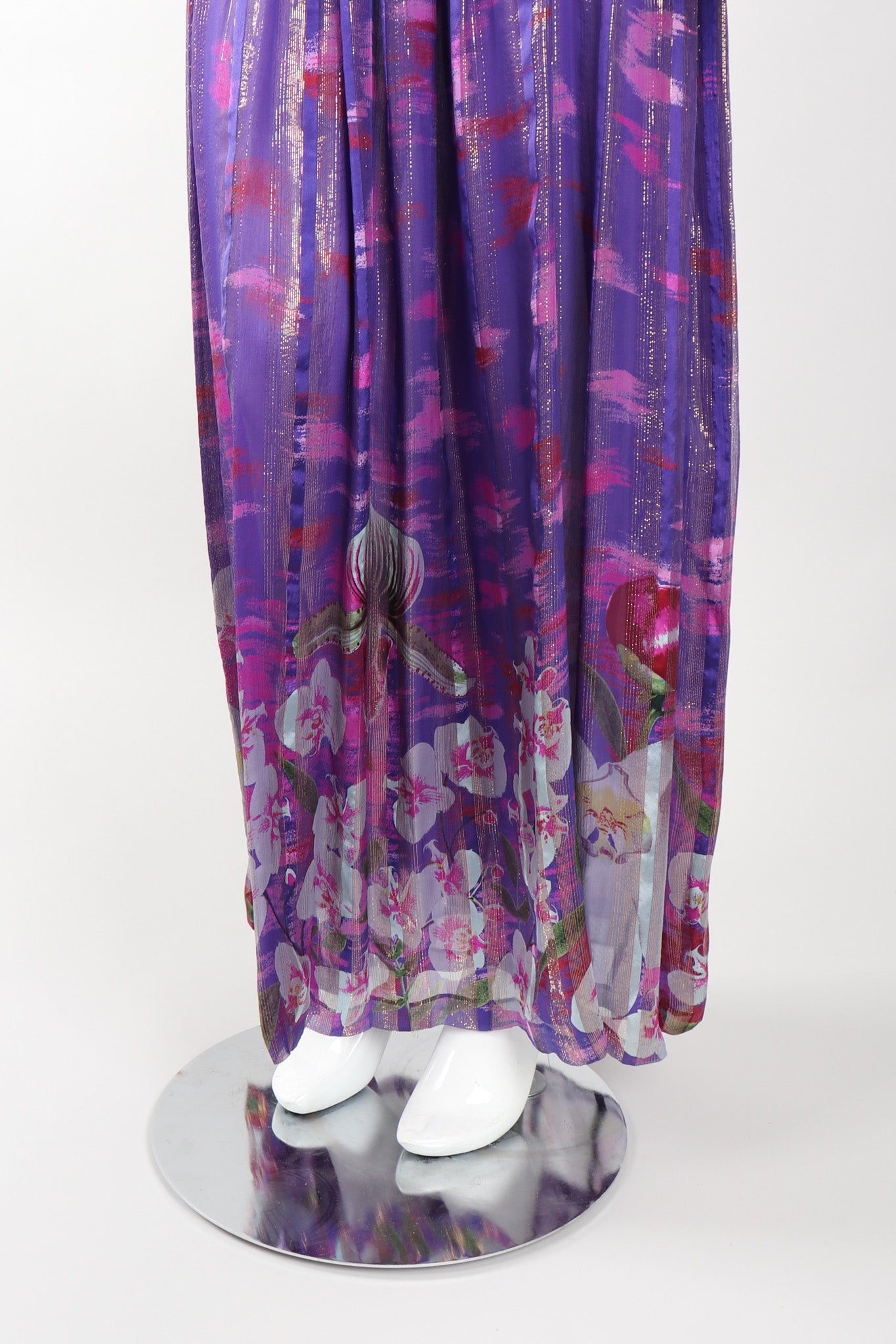 Recess Los Angeles Vintage Esther Cherry Toronto Purple Paint Palette Silk Chiffon Dress