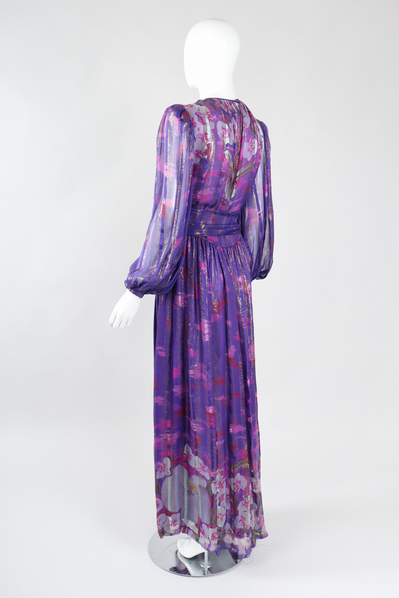 Recess Los Angeles Vintage Esther Cherry Toronto Purple Paint Palette Silk Chiffon Dress