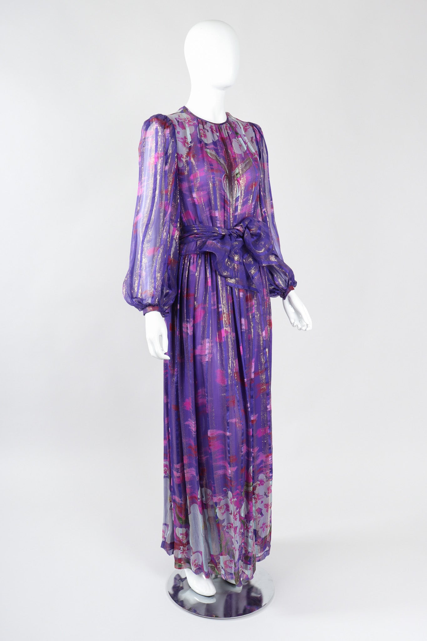 Recess Los Angeles Vintage Esther Cherry Toronto Purple Paint Palette Twilight Orchid Silk Chiffon Dress