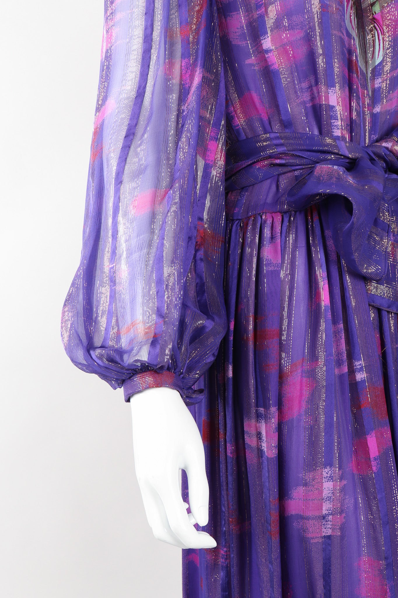 Recess Los Angeles Vintage Esther Cherry Toronto Purple Paint Palette Silk Chiffon Dress