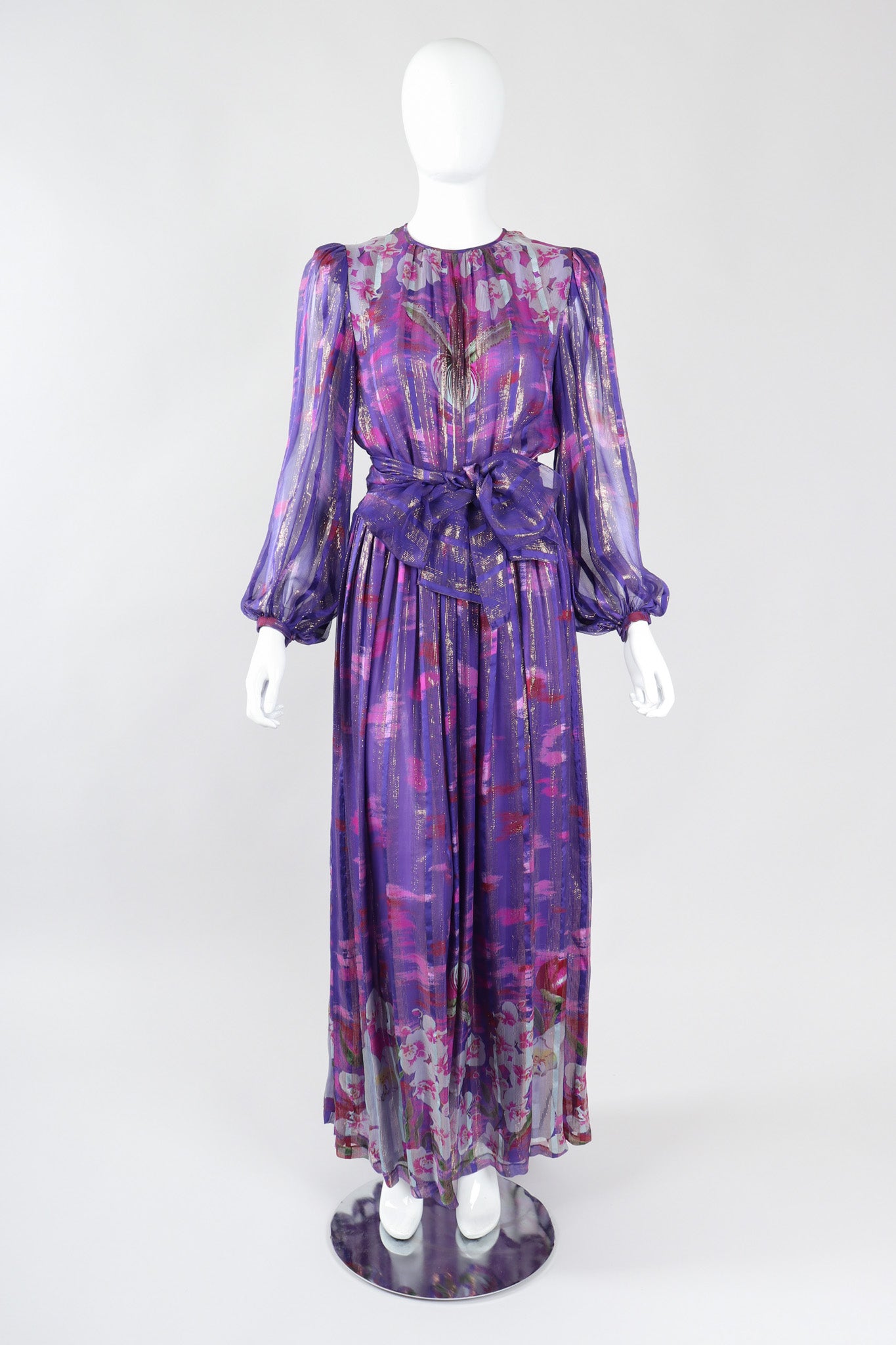 Recess Los Angeles Vintage Esther Cherry Toronto Purple Paint Palette Twilight Orchid Silk Chiffon Dress