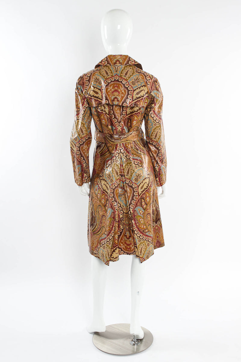 Vintage Etro Paisley Floral Trench Coat mannequin back @ Recess Los Angeles 