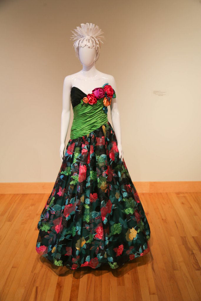 1987 Vintage Eugene Alexander Floral Organza Gown at Goshen College Exhibit @ Recess LA