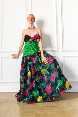 Model Miranda in 1987 Vintage Eugene Alexander Floral Organza Gown @ Recess Los Angeles