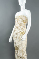 Vintage Eugene Alexander Champagne Bolero mannequin angle, no jacket & Dress Set @ Recess LA