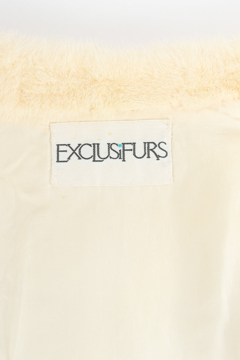 Vintage ExclusiFurs Fur Tail Drape Shawl tag @ Recess LA