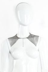 Pewter Ring Mesh Collar Necklace