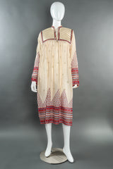 Vintage FTC Quilted Shapes Print Sheer Dress mannequin front @ Recess Los Angeles