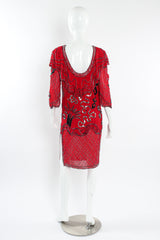 Vintage Fabrice Abstract Sequin Bead Shift Dress mannequin back @ Recess LA