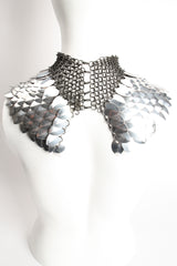 Vintage Chainmail Scale Yoke Collar Choker Necklace back neck on Mannequin at Recess Los Angeles