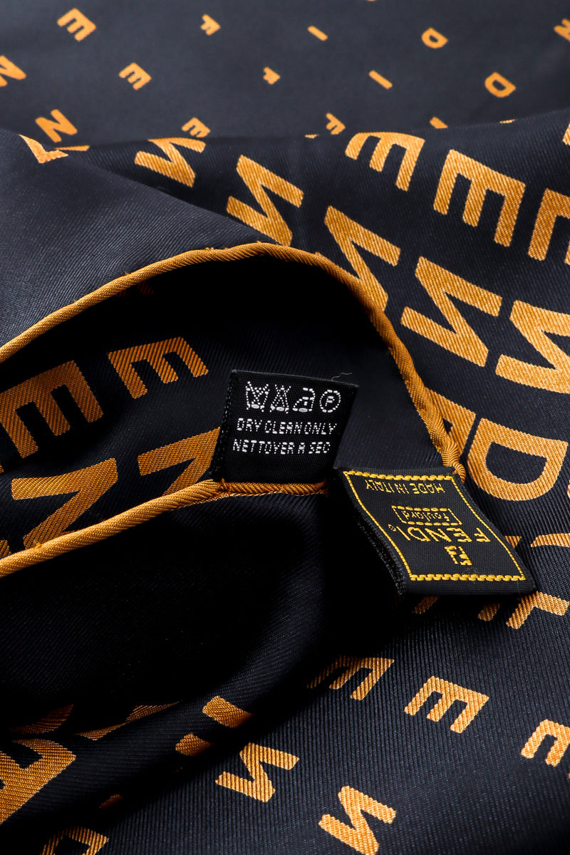 Logo diamond scarf by Fendi hem and tags @recessla