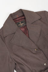 Recess Vintage Fendi Brown Canvas Trench Coat Collar on white background