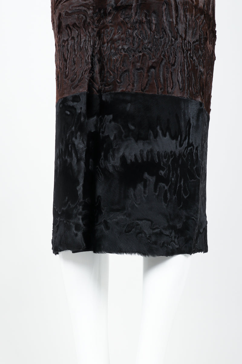 Vintage Fendi Persian Lamb Fur Midi Pencil Skirt on Mannequin vent at Recess Los Angeles