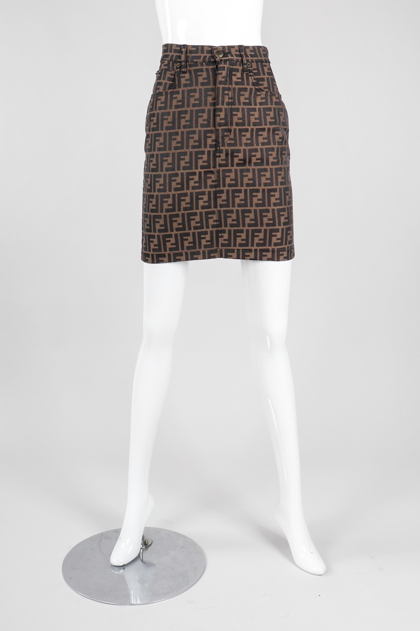 Recess Los Angeles Vintage Fendi FF Zucca Monogram Miniskirt