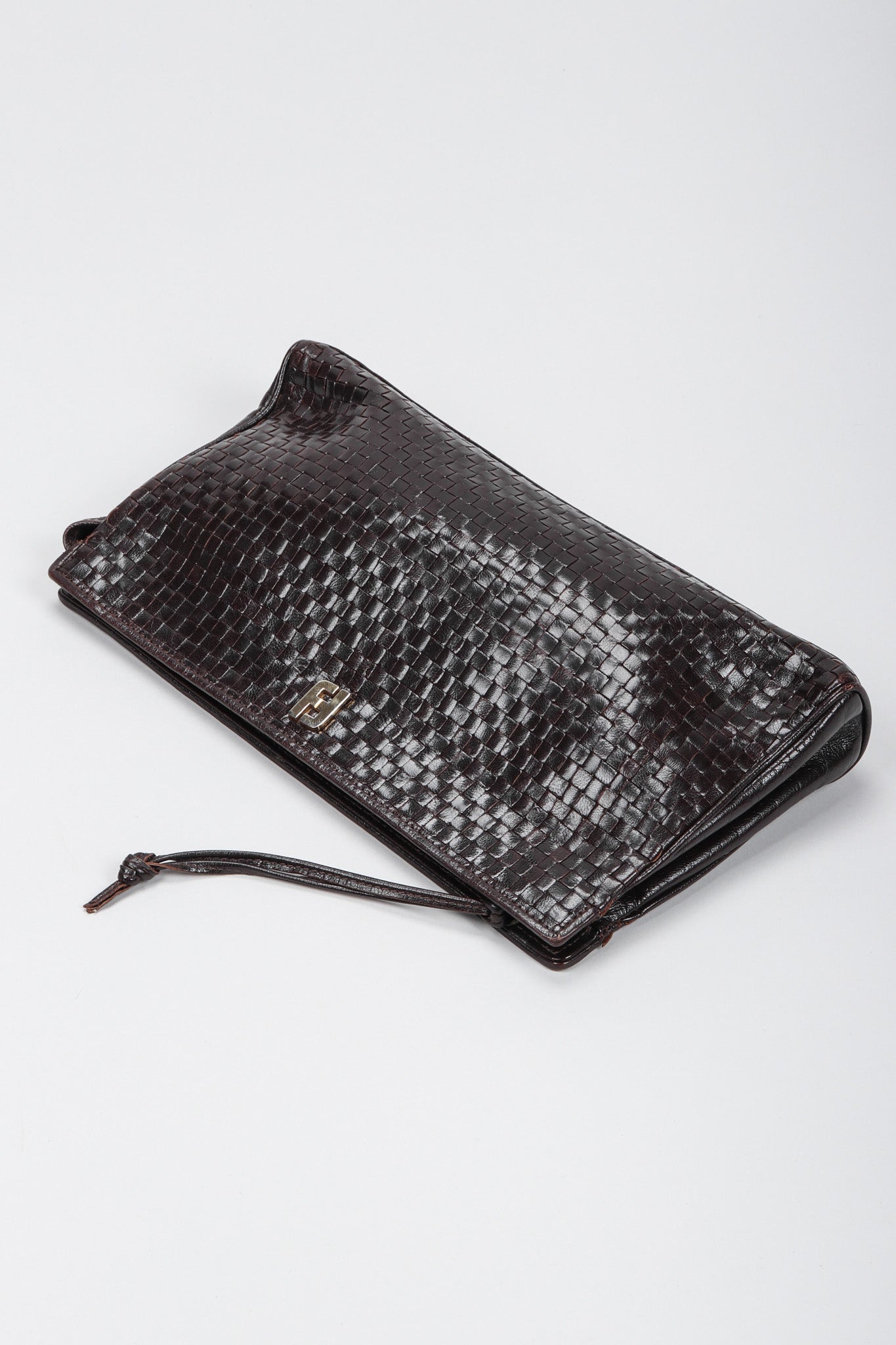 Recess Los Angeles Vintage Fendi Woven Leather Clutch