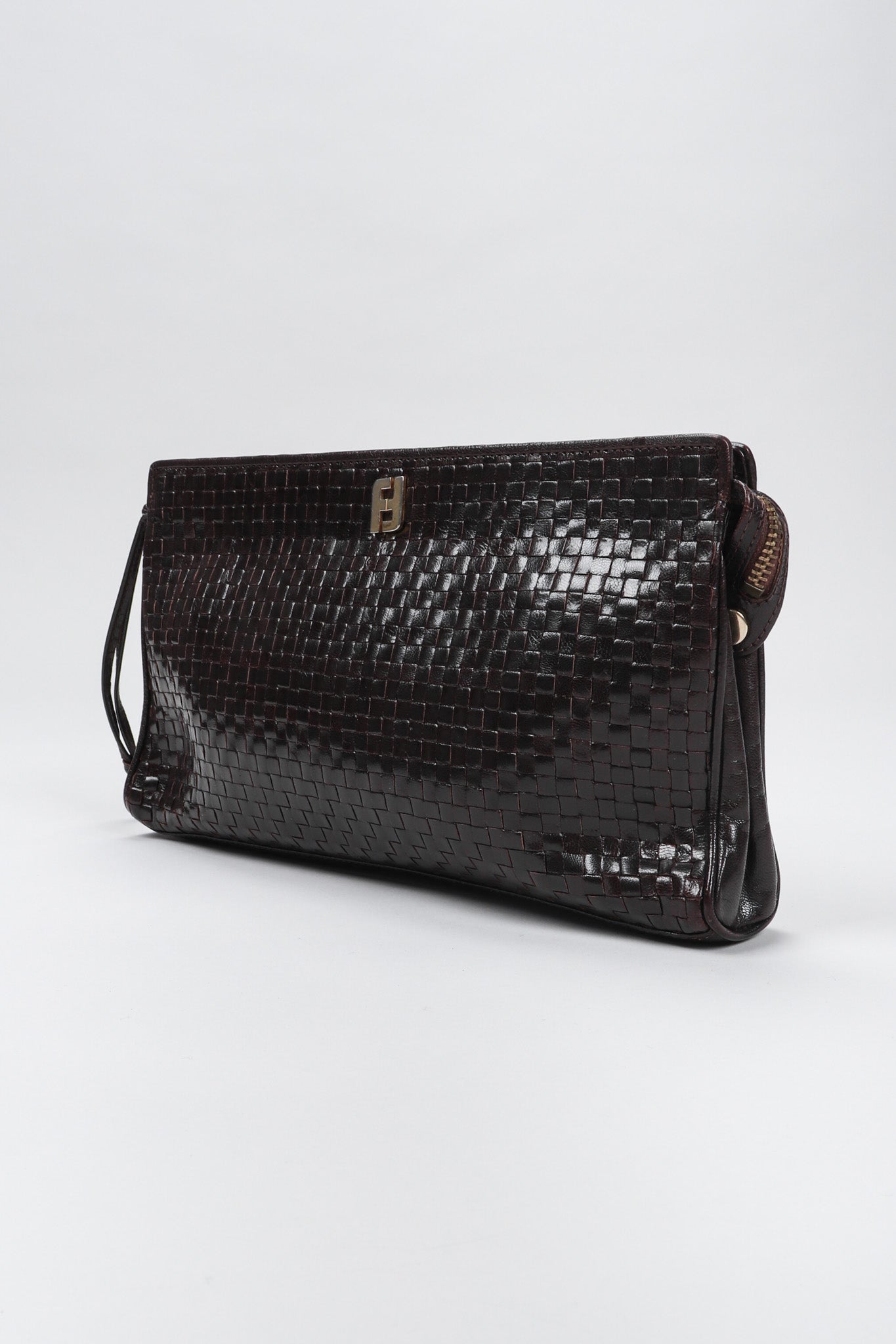 Recess Los Angeles Vintage Fendi Woven Leather Clutch