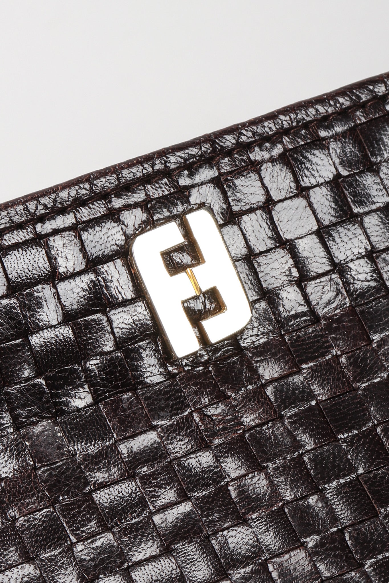 Recess Los Angeles Vintage Fendi Woven Leather Clutch