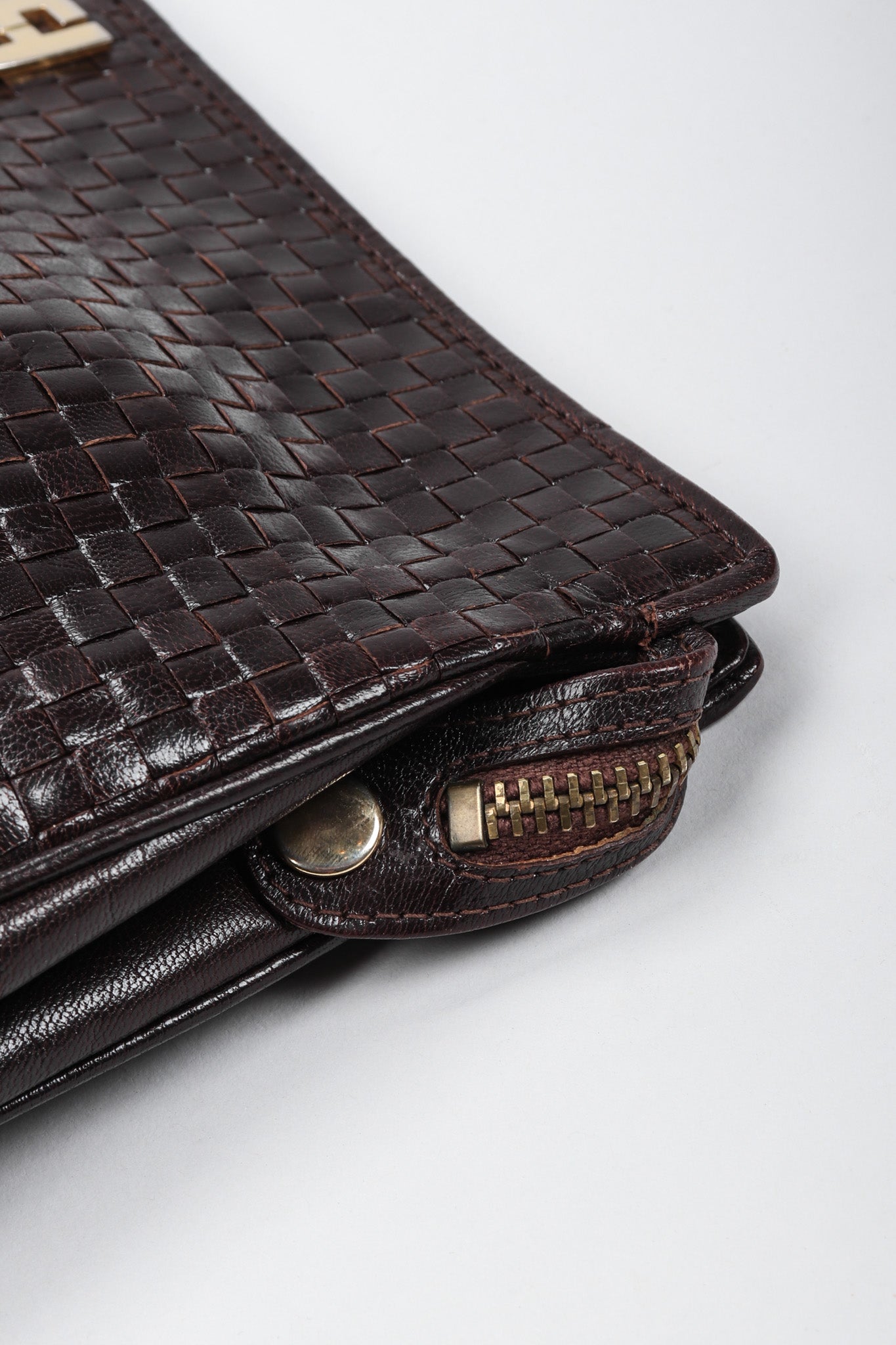 Recess Los Angeles Vintage Fendi Woven Leather Clutch