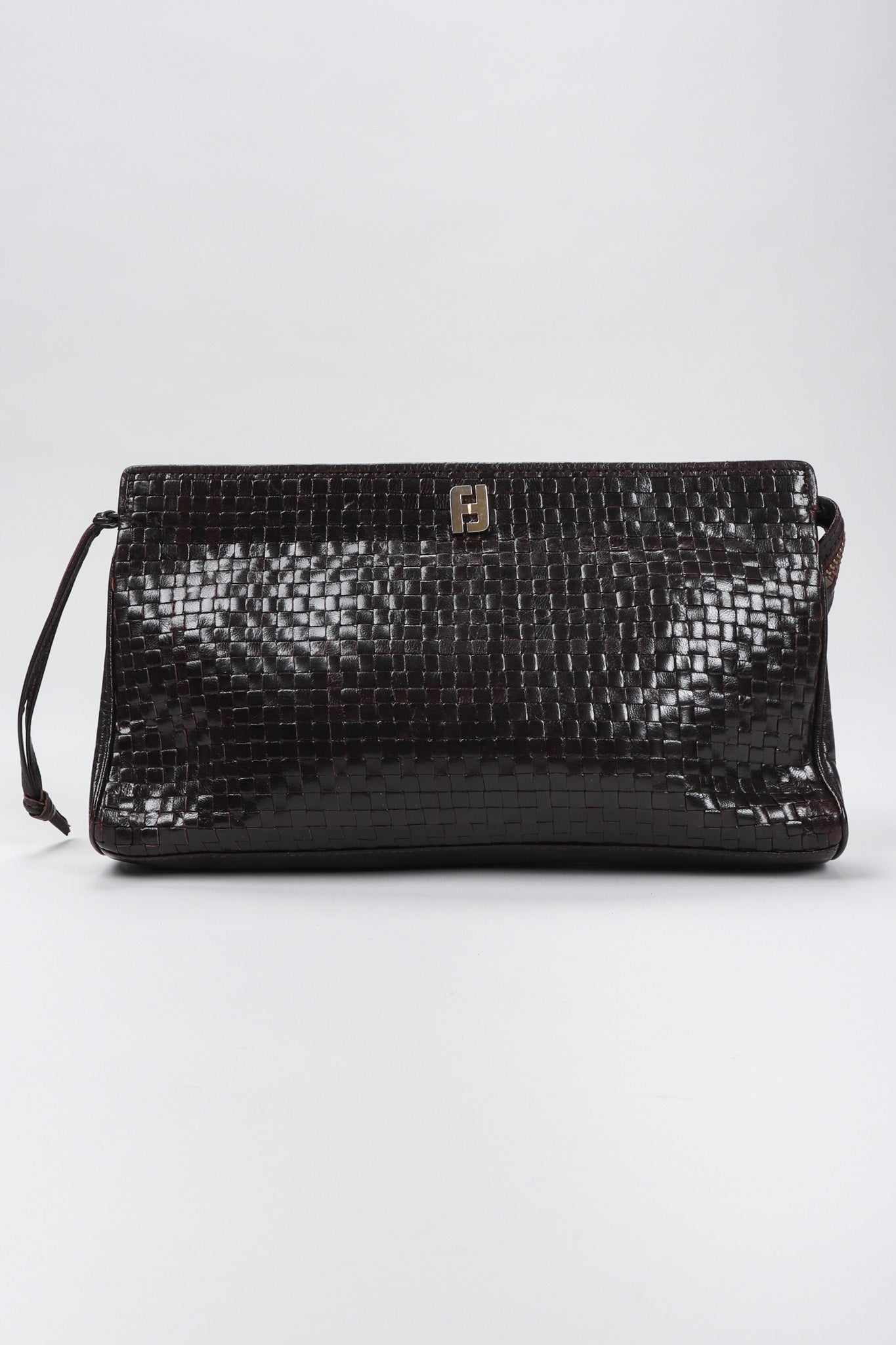 Recess Los Angeles Vintage Fendi Woven Leather Clutch