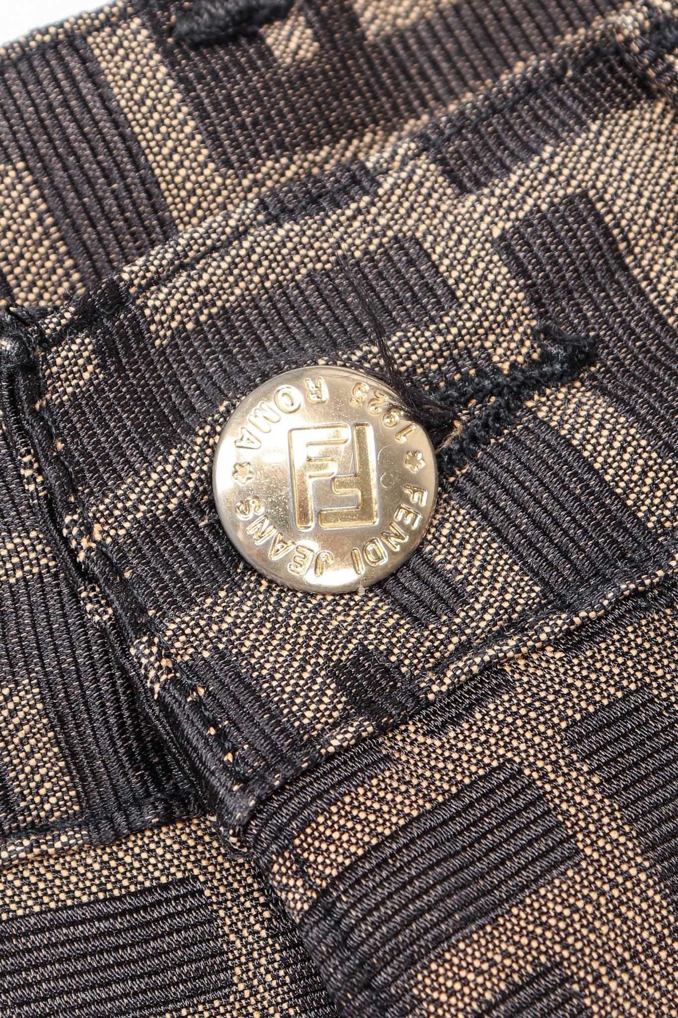 Recess Designer Consignment Vintage Fendi Zucca Logo Monogram Pant Jean Los Angeles Resale