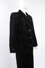 Vintage Fendi Faux Astrakhan  Curly Lamb Coat on Mannequin angle at Recess Los Angeles