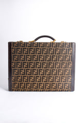 Vintage Fendi Zucca Monogram Leather Briefcase back at Recess Los Angeles