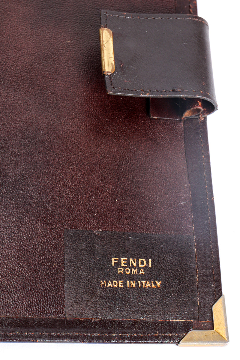 Vintage Fendi Zucca Monogram Leather Briefcase Agenda signature at Recess Los Angeles