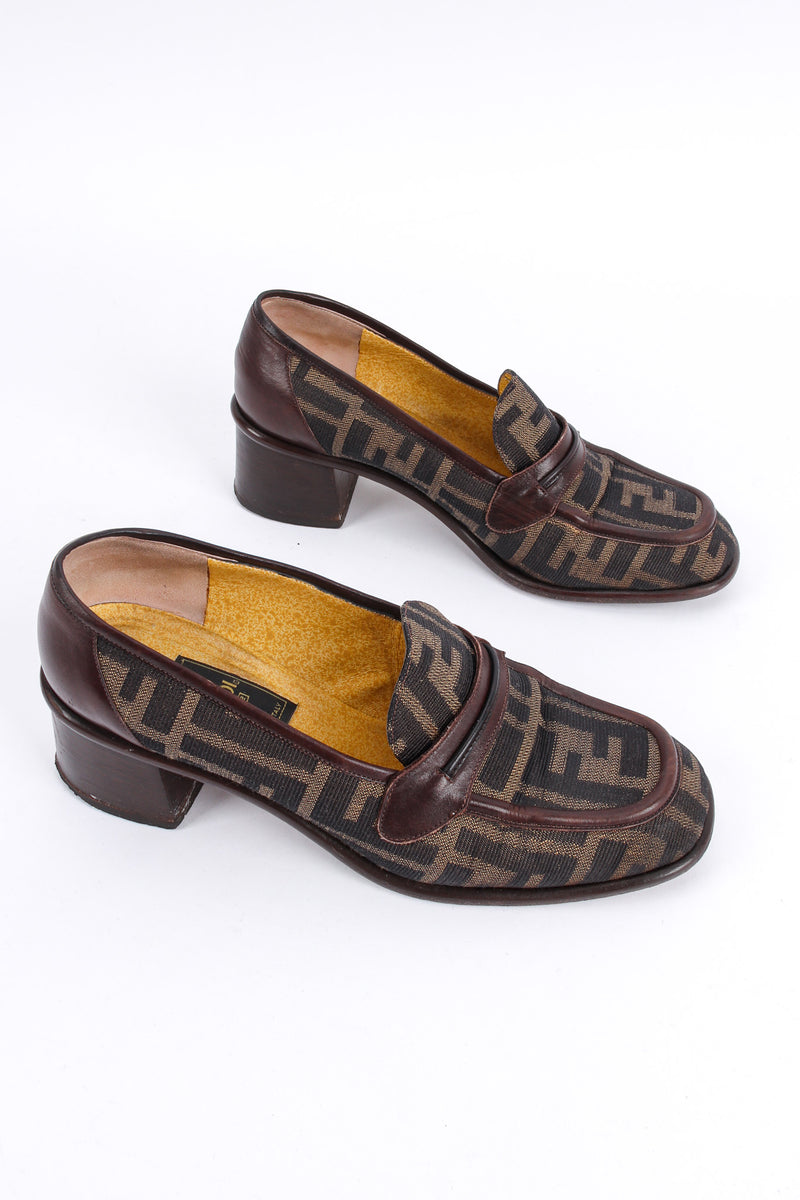 Vintage Fendi Zucca Monogram Loafers II top side view @ Recess LA