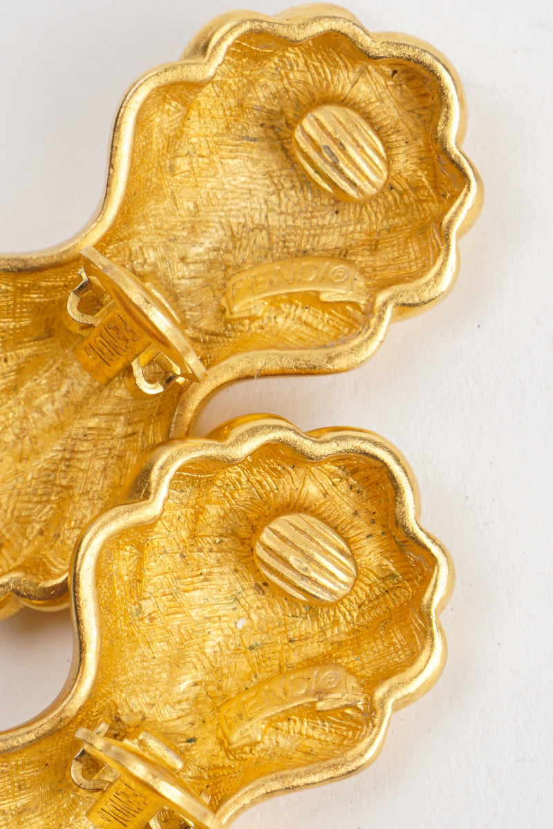 Vintage Fendi Monogram Fluted Eclair Peanut Earrings Signature Cartouche at Recess Los Angeles