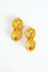 Vintage Fendi Monogram Fluted Eclair Peanut Earrings Backside at Recess Los Angeles