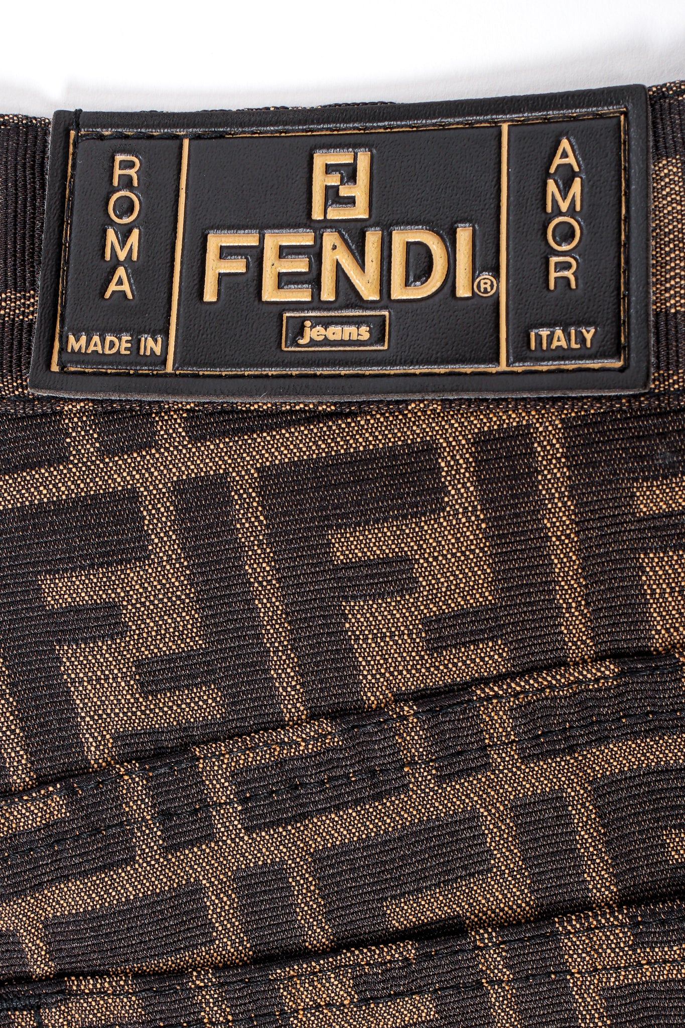 Vintage Fendi Zucca Monogram Crop Jean 28x28 label at Recess Los Angeles