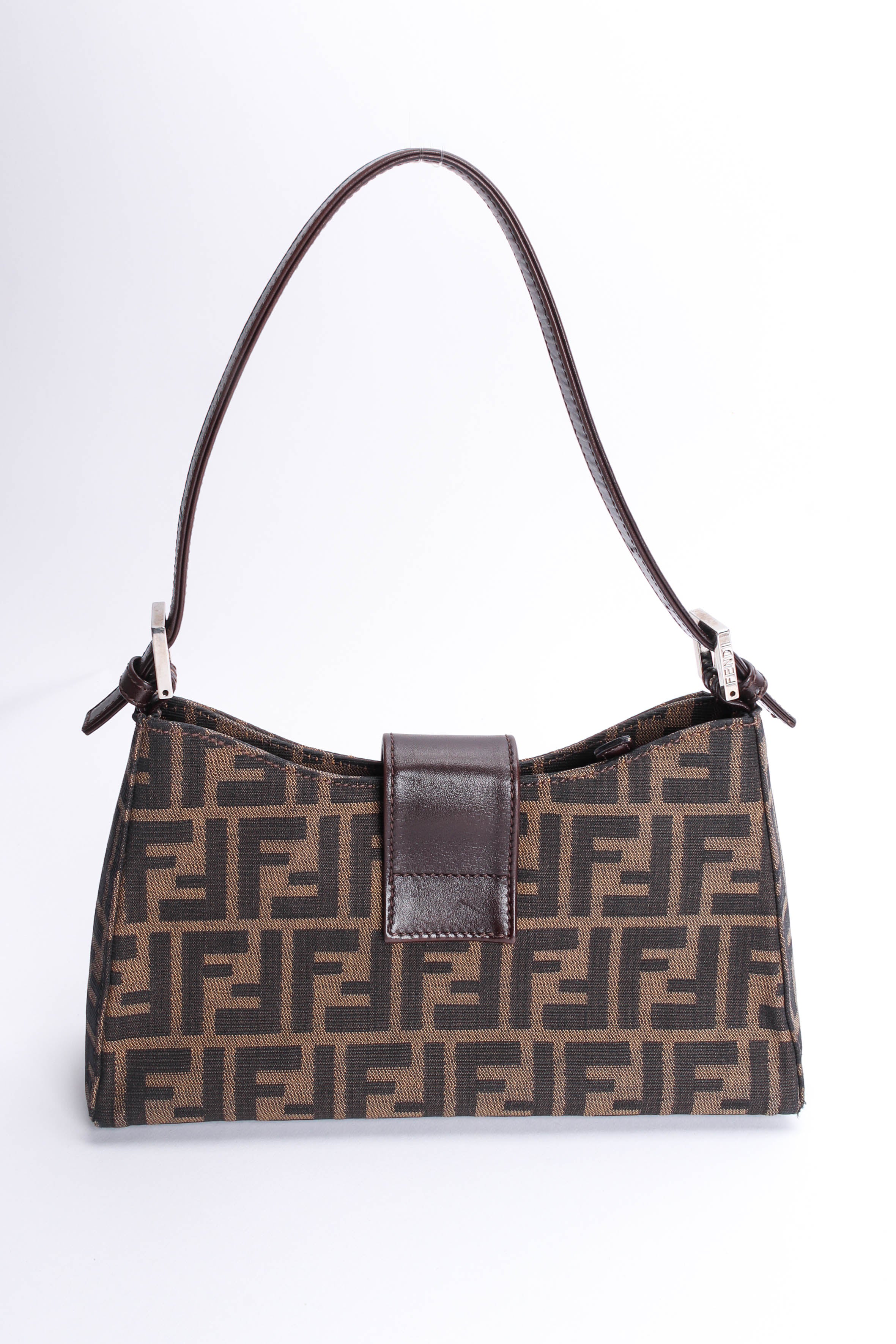 Vintage Fendi Zucca Monogram Shoulder Bag back full @ Recess LA