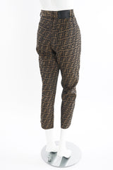 Vintage Fendi Cropped Zucca FF Monogram Pant On Mannequin back side at Recess Los Angeles