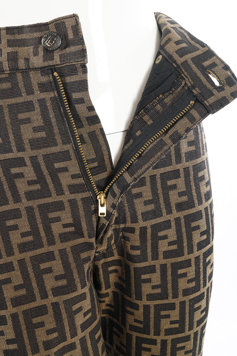 Vintage Fendi Cropped Zucca FF Monogram Pant zip fly at Recess Los Angeles