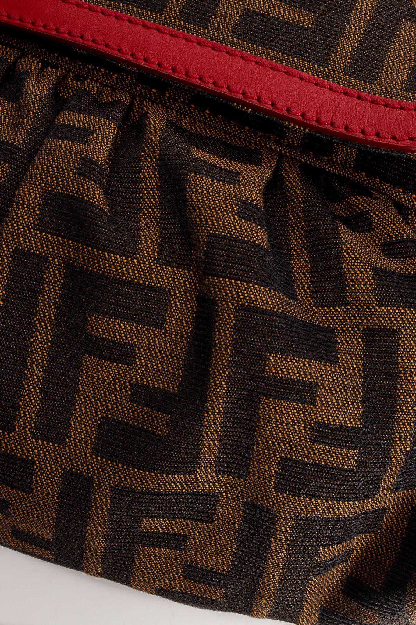 Vintage Fendi Zucca Monogram Flap Shoulder Bag monogram close up  @ Recess LA