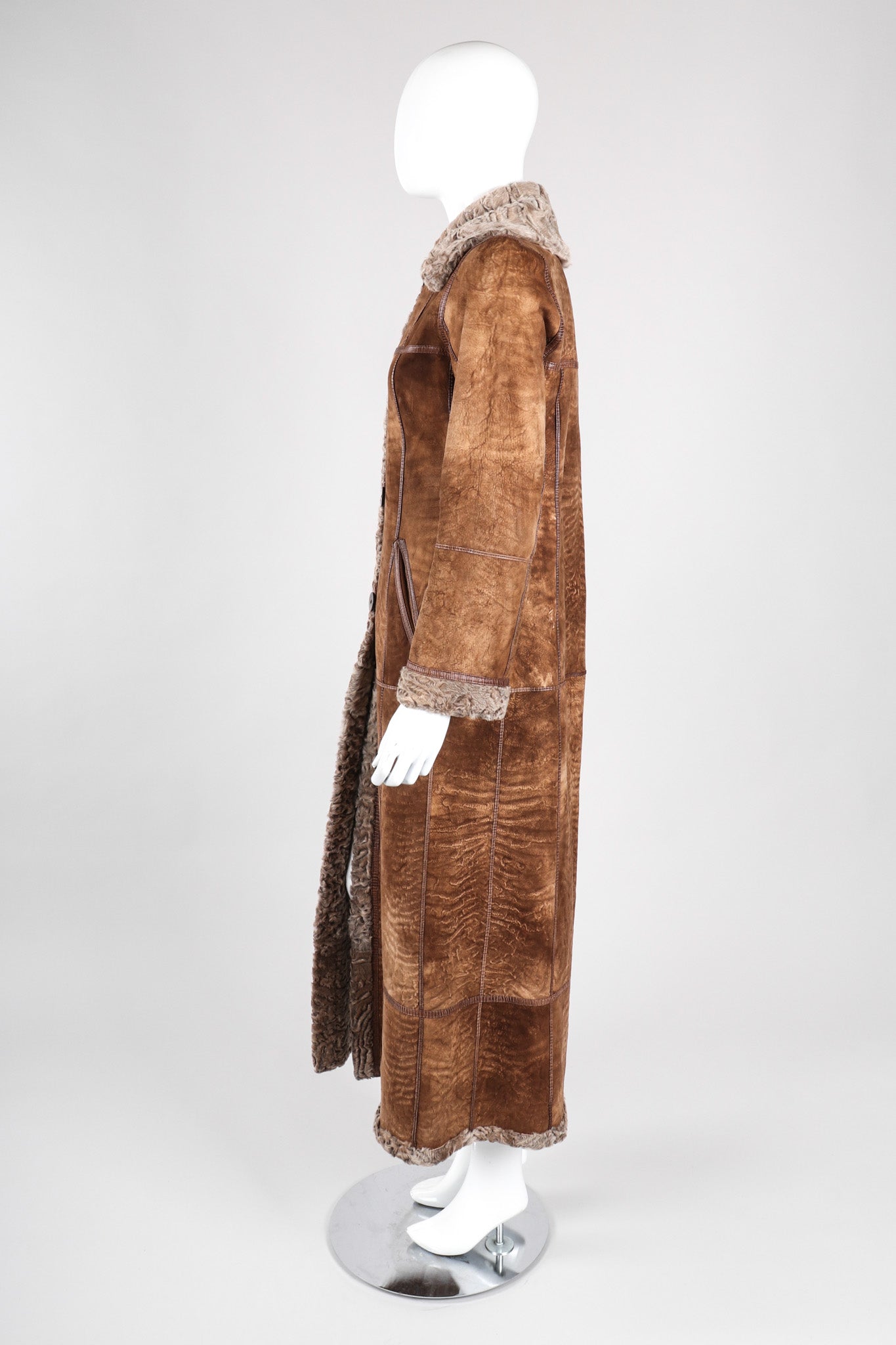 Recess Los Angeles Vintage Louis Feraud Reversible Shearling Persian Lamb Fur Coat