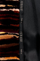 Vintage Louis Féraud Rainbow Striae Stripe Fur Coat detail at Recess Los Angeles