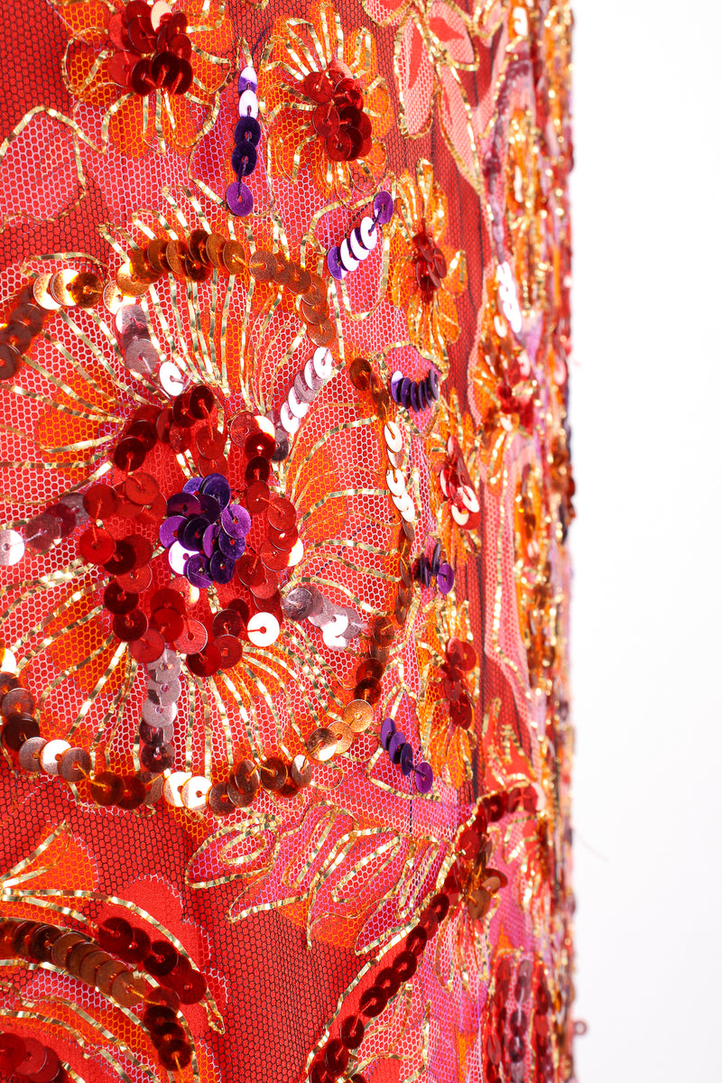 Vintage Ferdinando Sarmi Sequined Mesh Shift Dress fabric detail at Recess Los Angeles