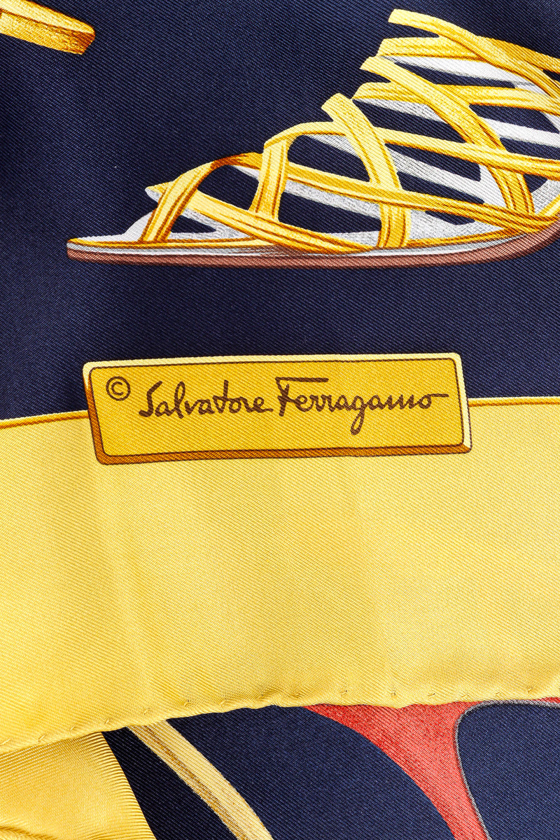 shoe print silk scarf by Salvatore Ferragamo signed label @recessla