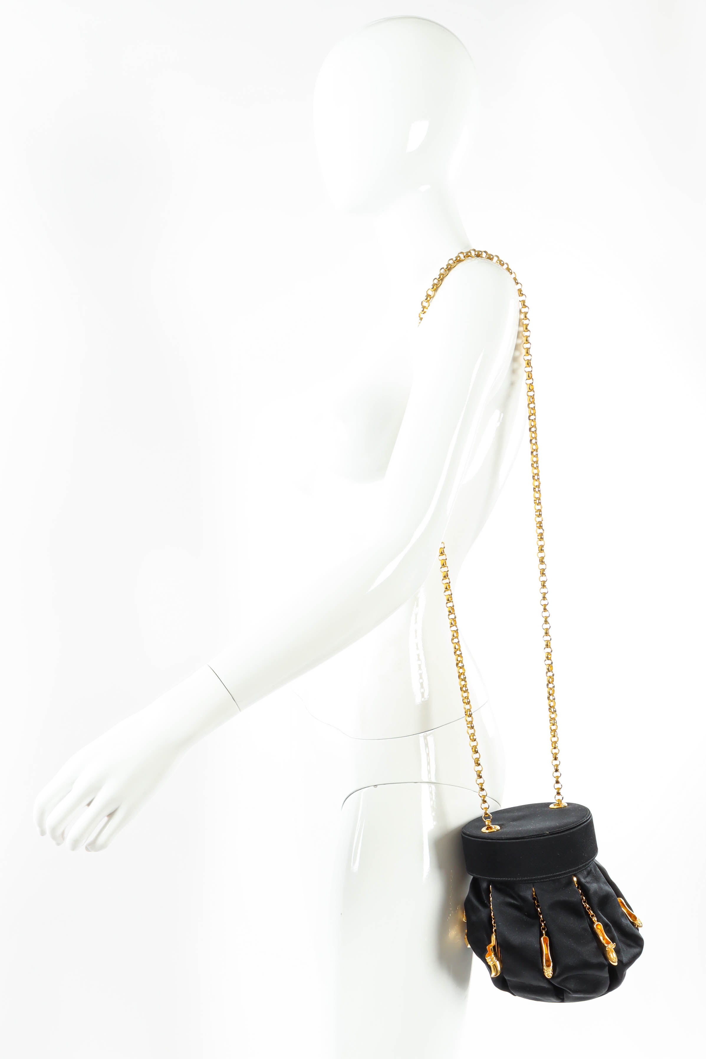 Vintage Ferragamo Shoe Charm Bucket Bag mannequin shoulder @ Recess Los Angeles