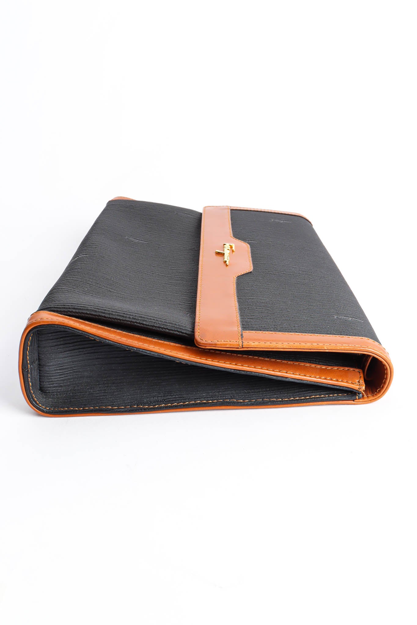 Vintage Ferragamo Leather Portfolio Clutch side @ Recess Los Angeles