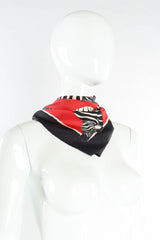 Vintage Ferragamo Prancing Zebra Scarf mannequin angle@ Recess LA